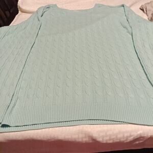 Croft & Barrow Women's Blue Extra Soft Cabled Crew Neck Sweater Size 3X